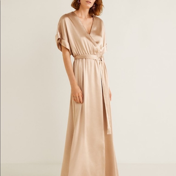 Satin tie dress mango Clearance